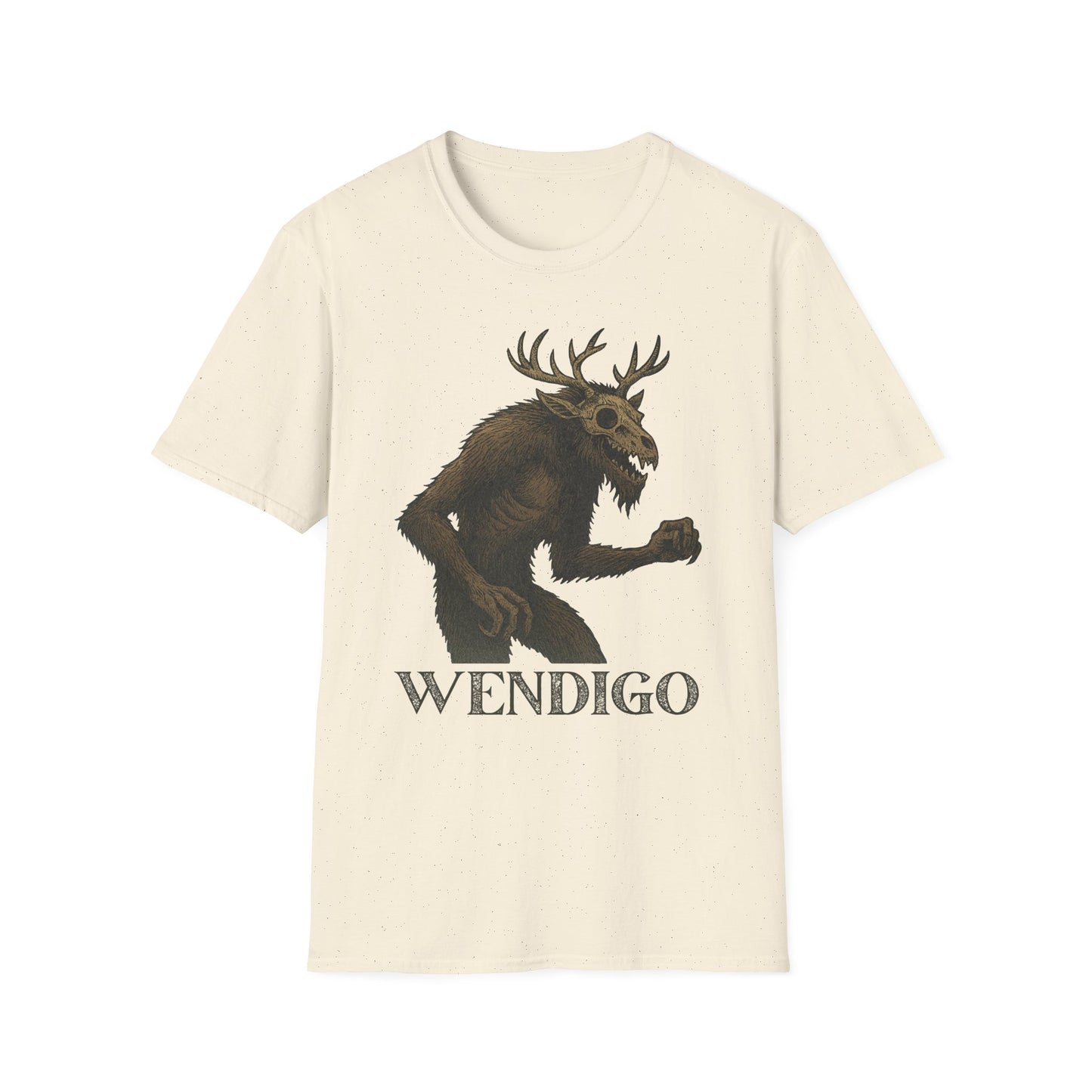 Wendigo T‑Shirt - Creepy Cryptid Shirt, Horror Forest Creature Tee, Folklore Monster Softstyle Unisex T-Shirt