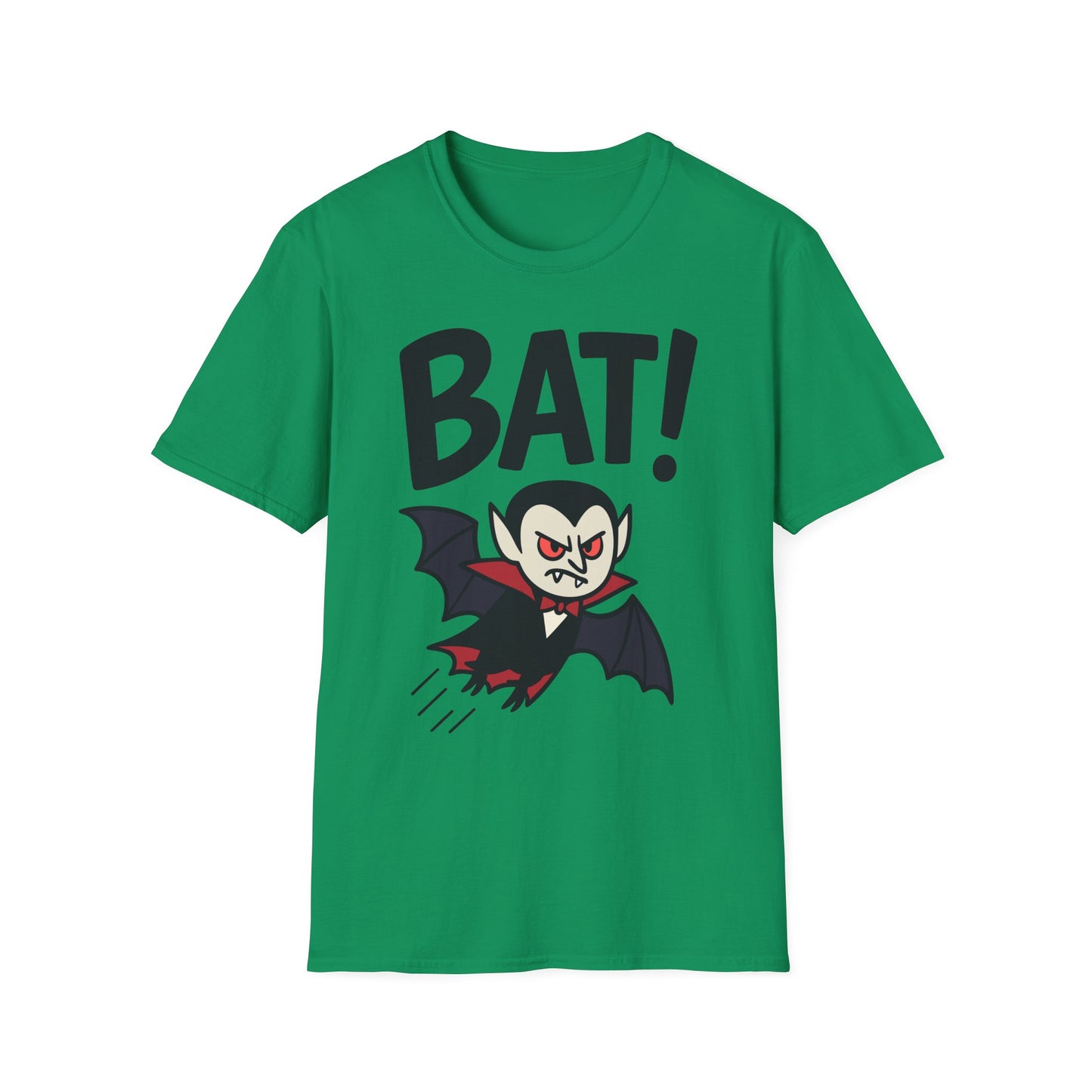 BAT! Vampire Transformation Tee - Shadows-Inspired Graphic Parody Unisex Softstyle T-Shirt