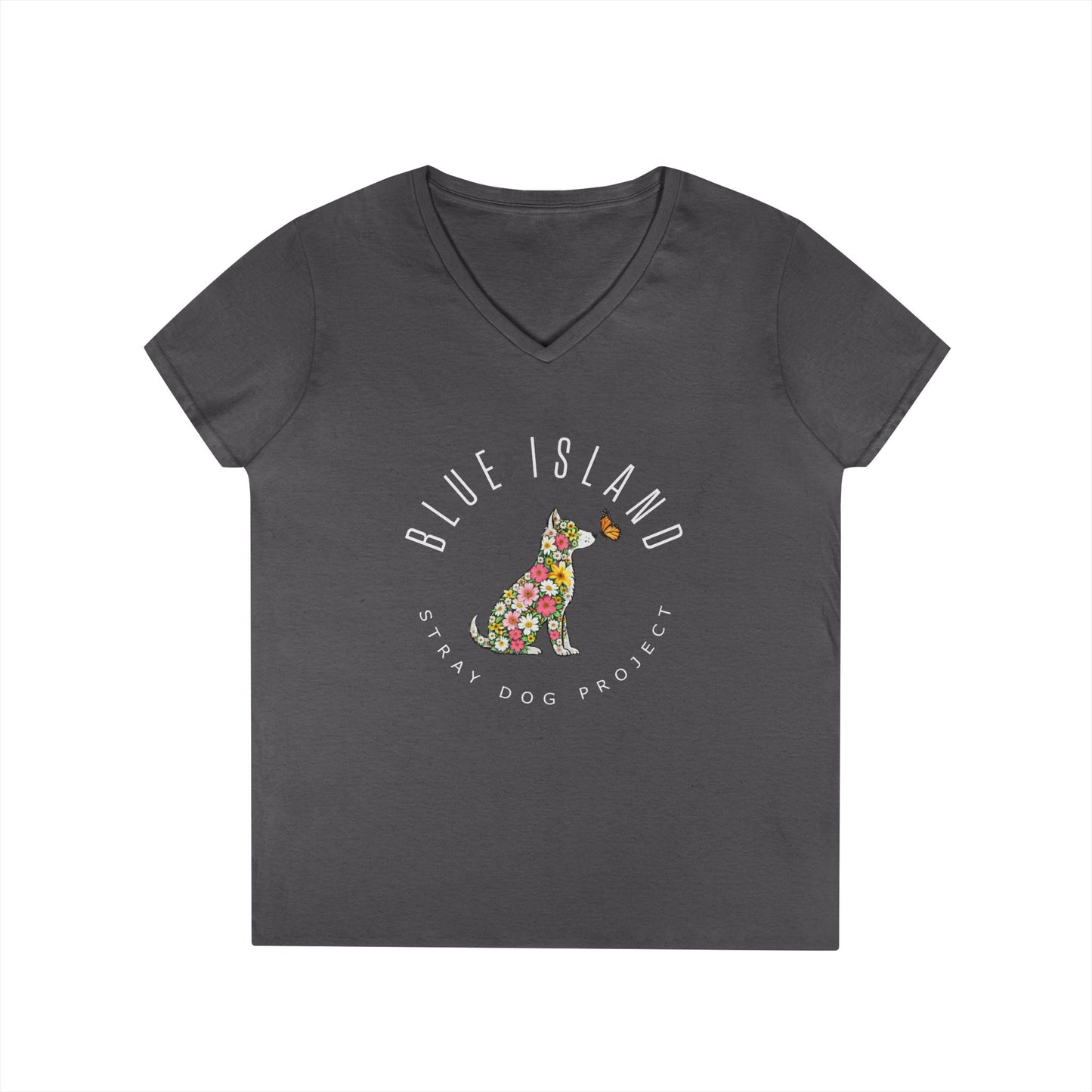 Blue Island Stray Dog Project Spring Design Ladies V‑Neck (Women's Sizes)