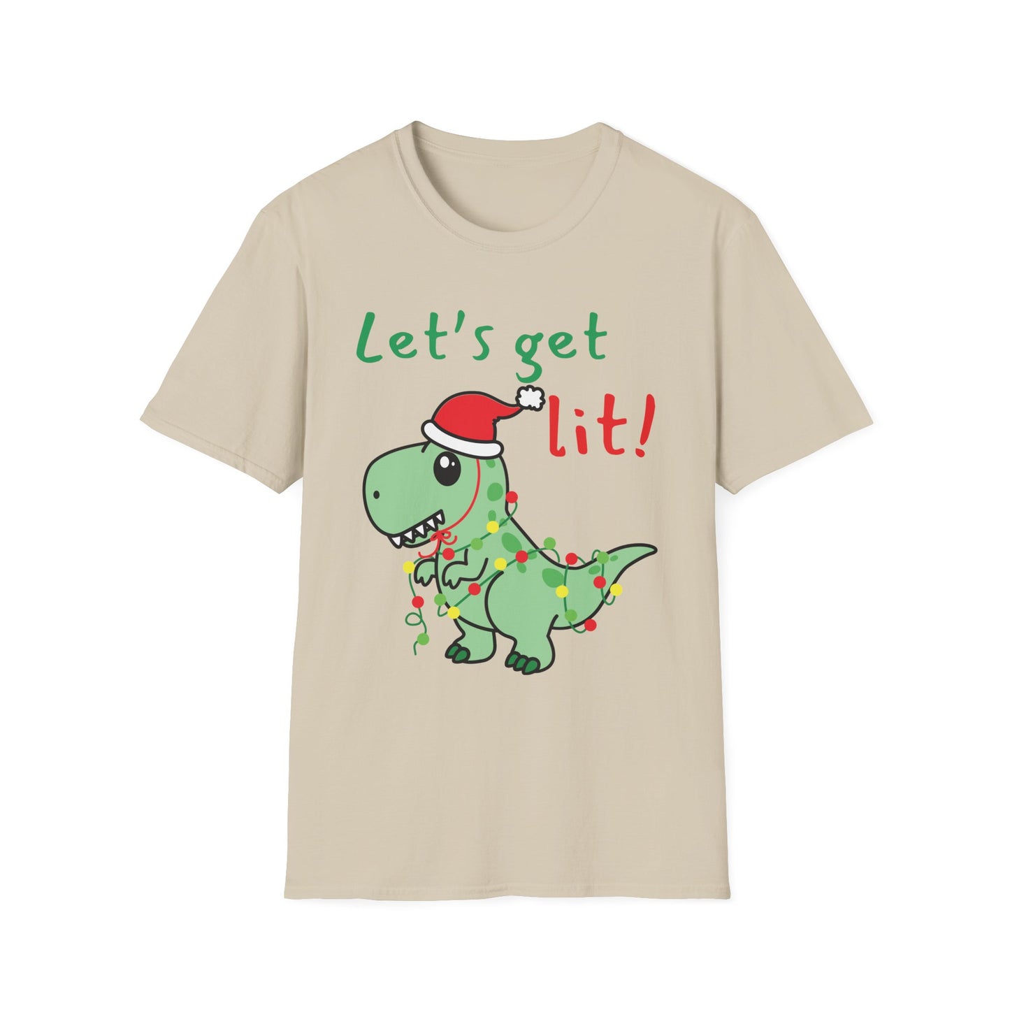 Christmas Dinosaur T-Shirt - Let's Get Lit!