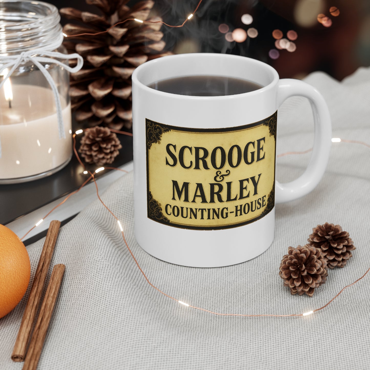 Scrooge & Marley Counting-House Mug - A Christmas Carol - 11 oz. Ceramic Holiday Mug