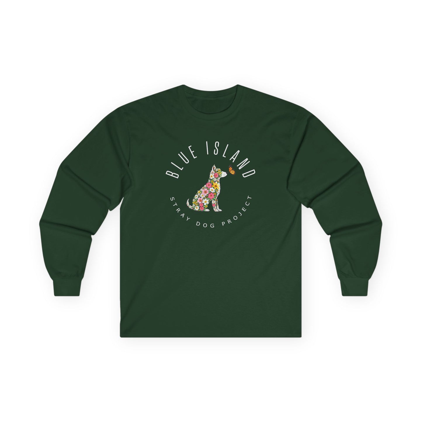 Blue Island Stray Dog Project Spring Long Sleeve Tee (Adult Unisex sizes)