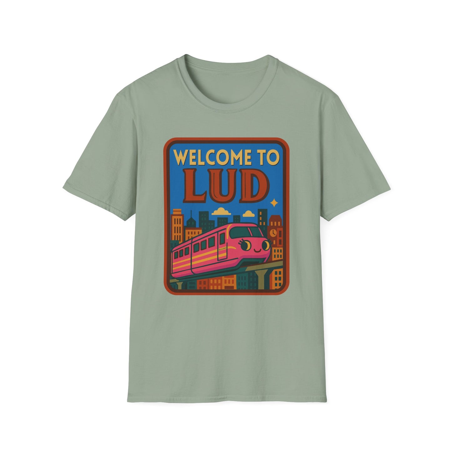 Stephen King's The Dark Tower Town of Lud Tourism Poster featuring Blaine the Mono Unisex Softstyle T-Shirt
