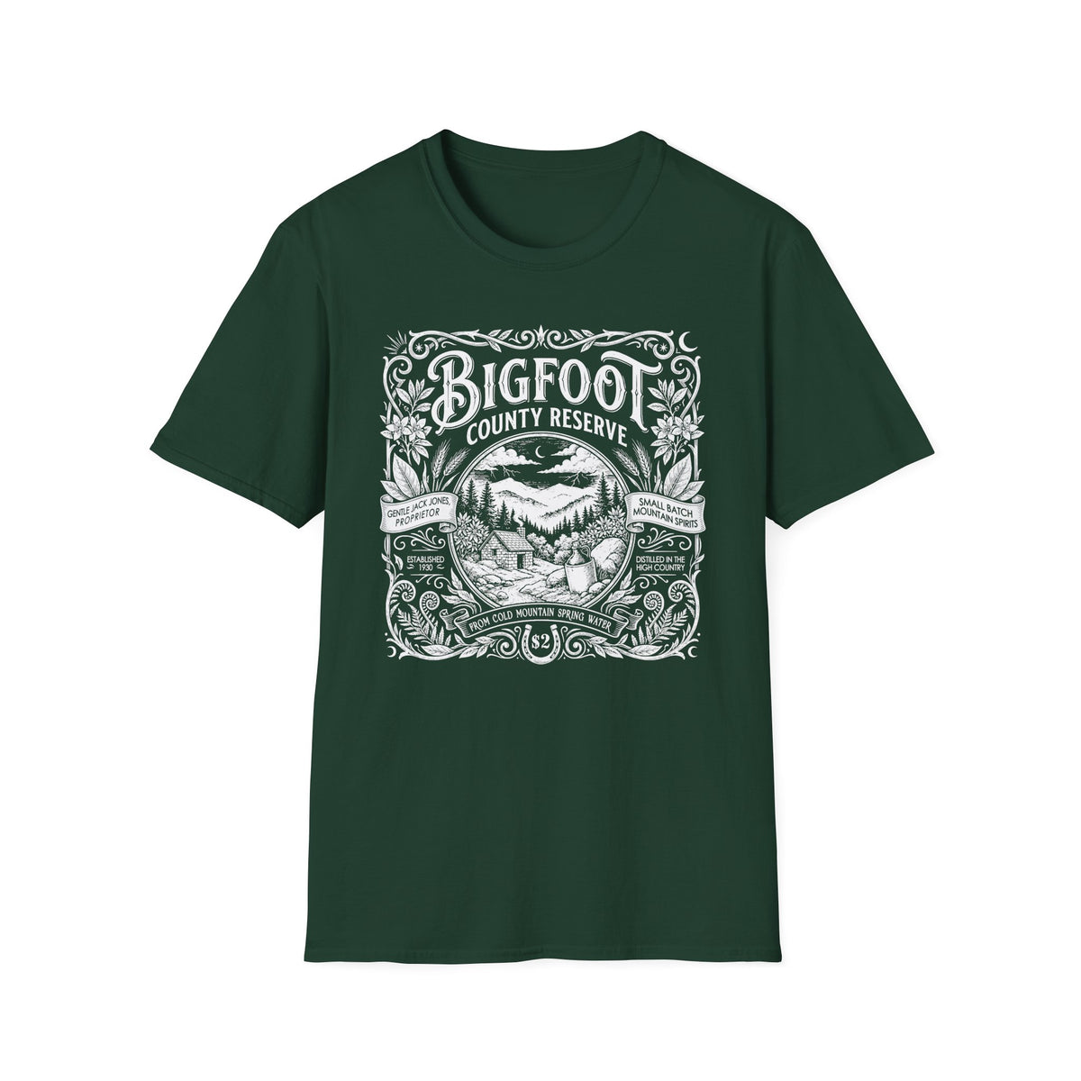 Bigfoot County Reserve - Brown-Eyed Women Deadhead Vintage Whiskey Label T-Shirt