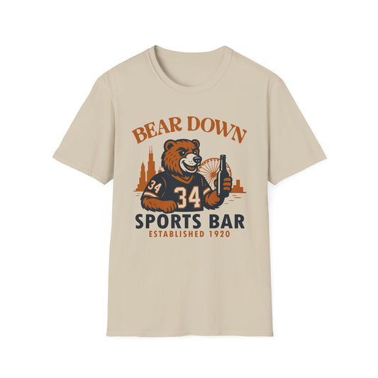 Bear Down Sports Bar Tee - Chicago Football Since 1920 Softstyle Unisex T-Shirt