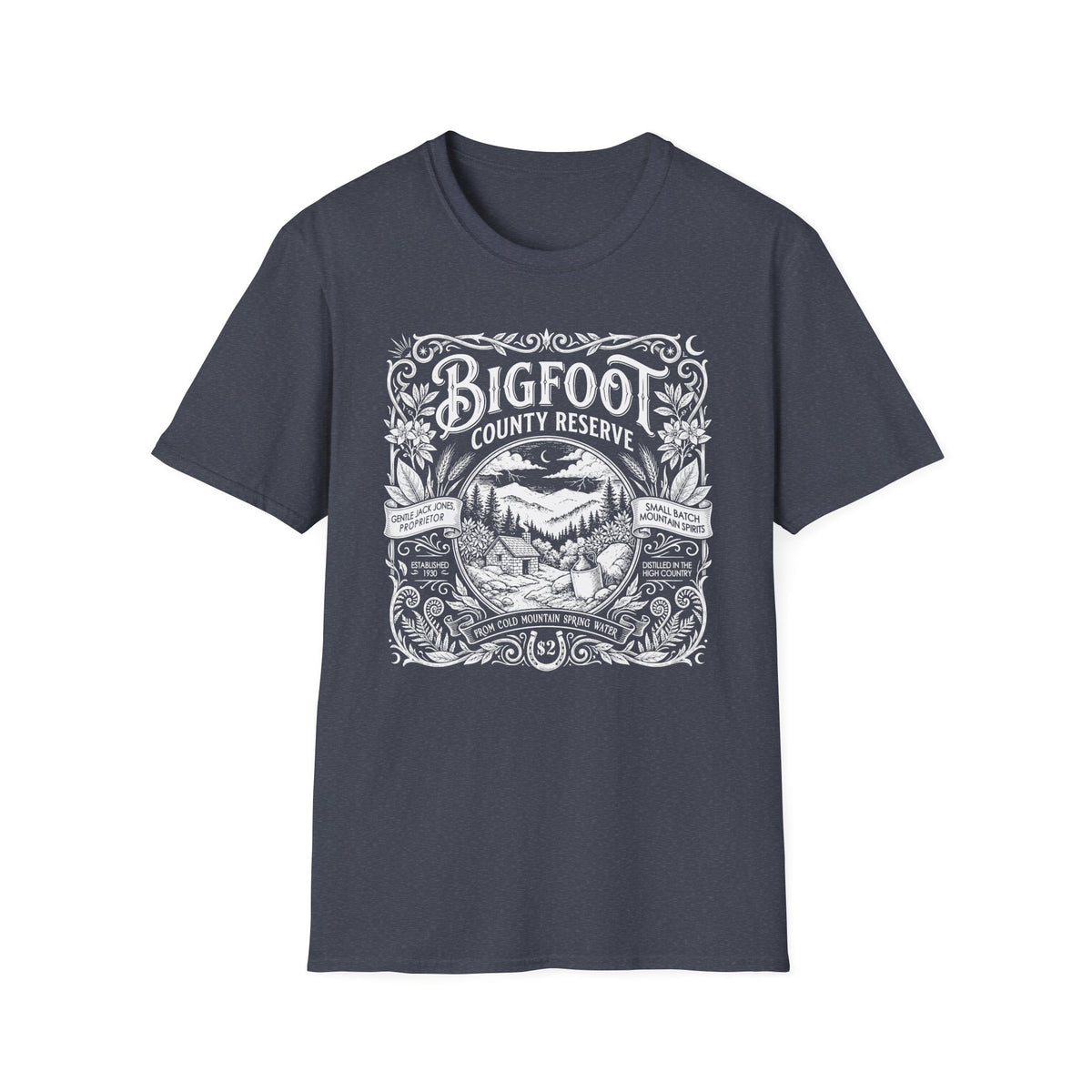 Bigfoot County Reserve - Brown-Eyed Women Deadhead Vintage Whiskey Label T-Shirt