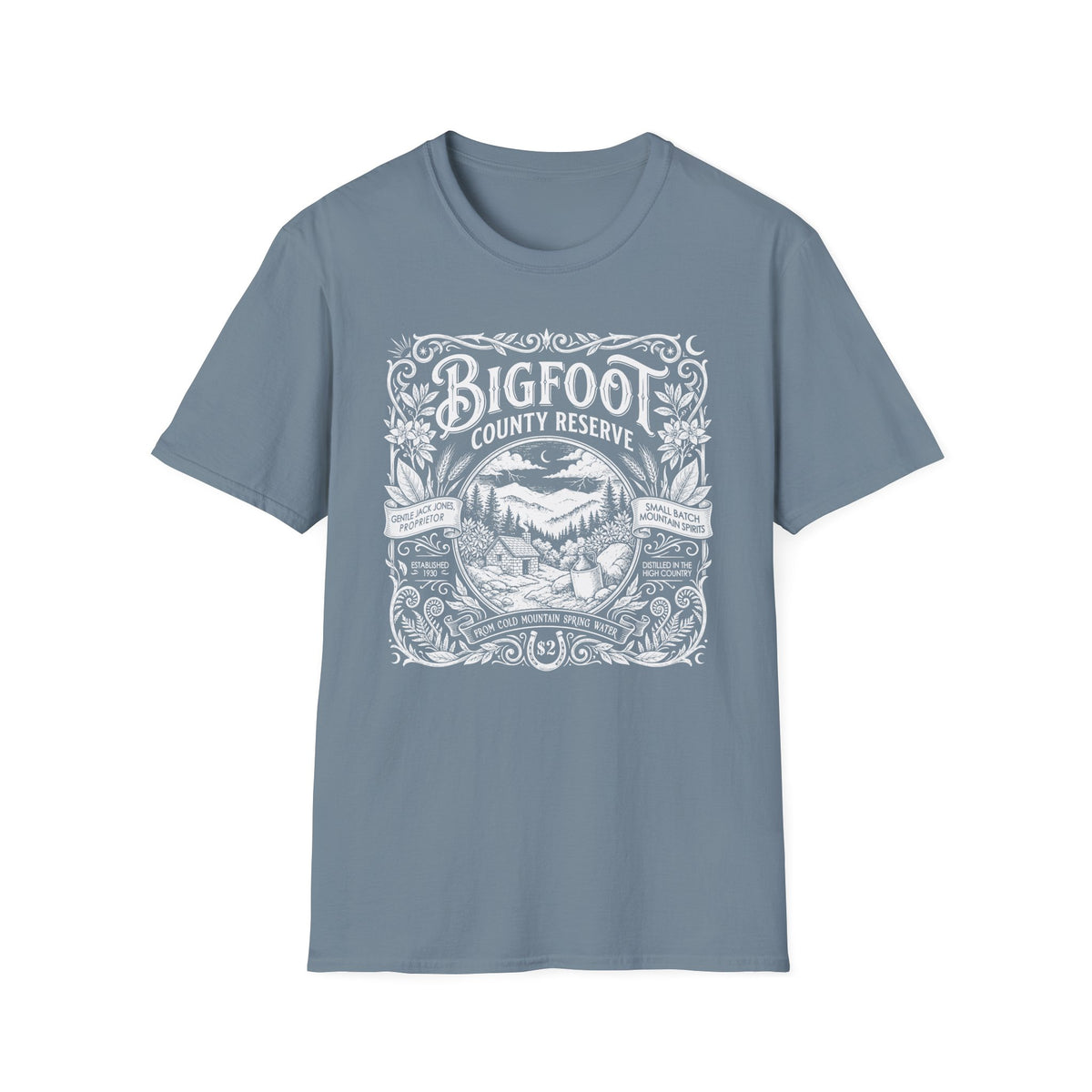 Bigfoot County Reserve - Brown-Eyed Women Deadhead Vintage Whiskey Label T-Shirt