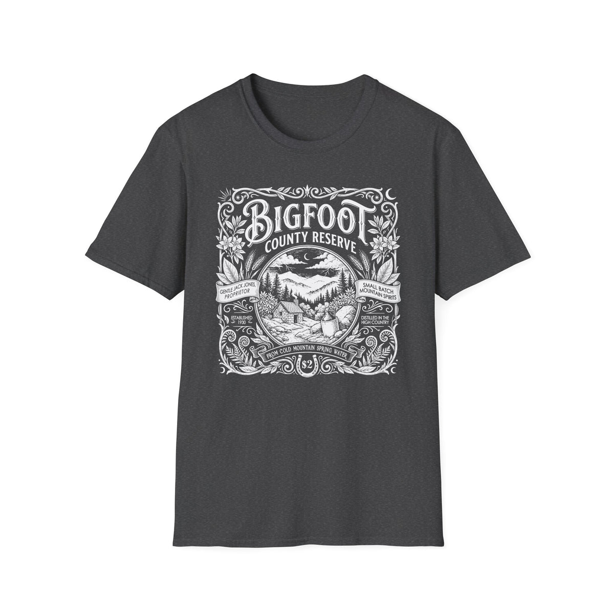 Bigfoot County Reserve - Brown-Eyed Women Deadhead Vintage Whiskey Label T-Shirt