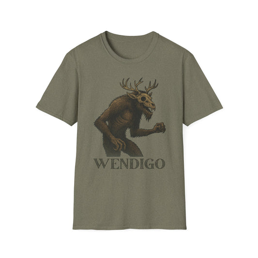 Wendigo T‑Shirt - Creepy Cryptid Shirt, Horror Forest Creature Tee, Folklore Monster Softstyle Unisex T-Shirt