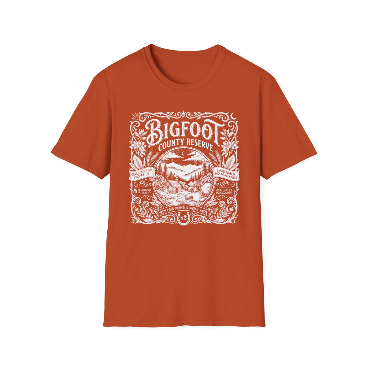 Bigfoot County Reserve - Brown-Eyed Women Deadhead Vintage Whiskey Label T-Shirt