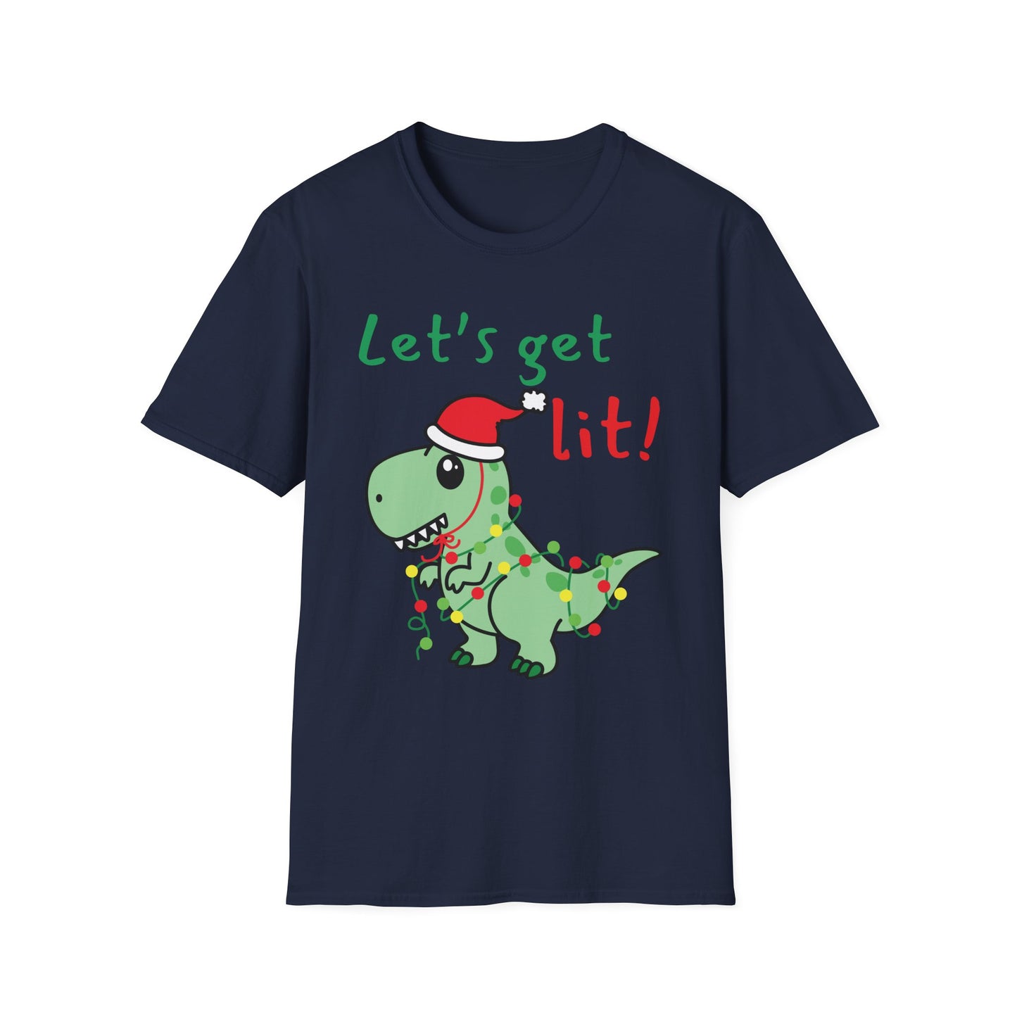 Christmas Dinosaur T-Shirt - Let's Get Lit!