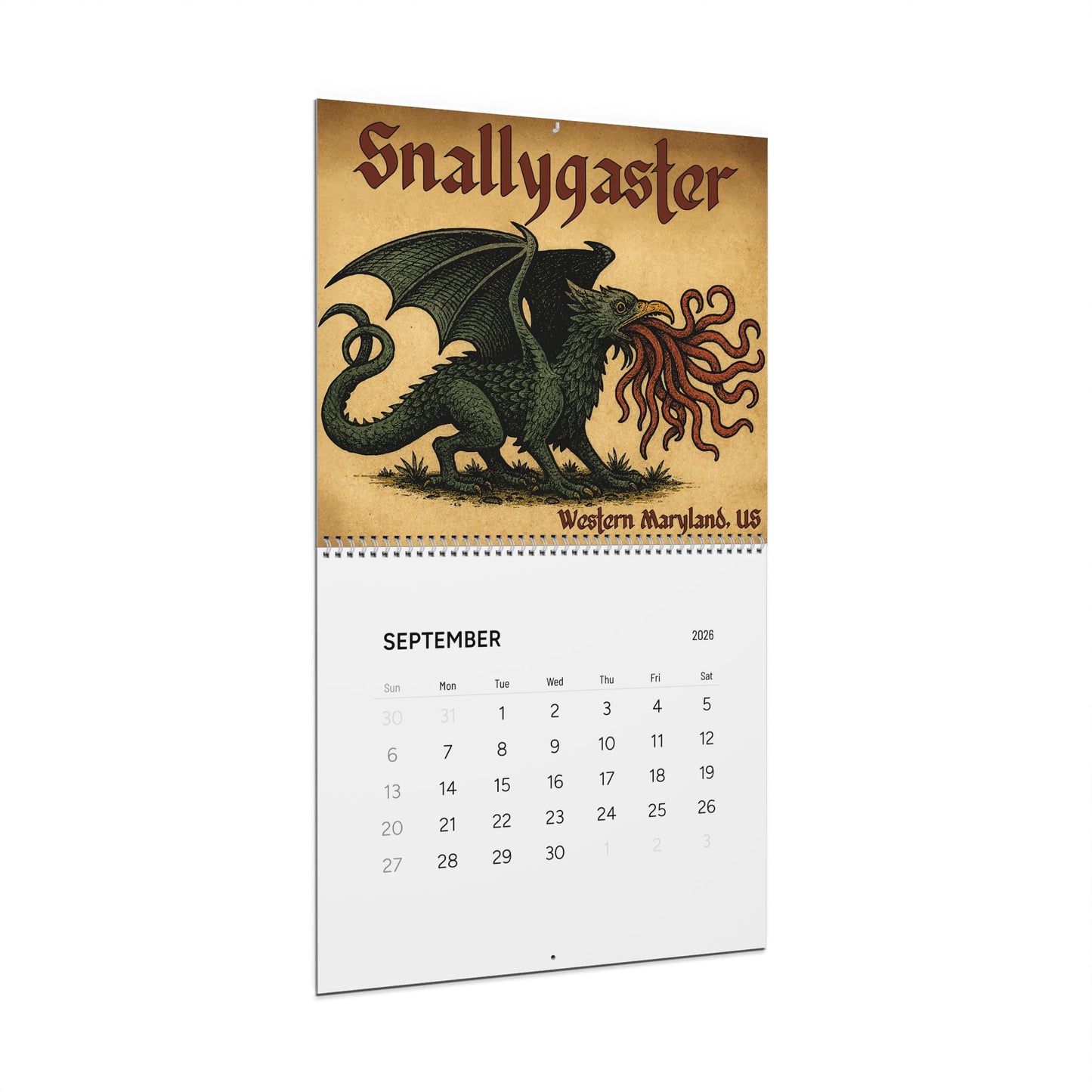 Creepy Cryptids & Freaky Folklore: 2026 Wall Calendar (Original Art)