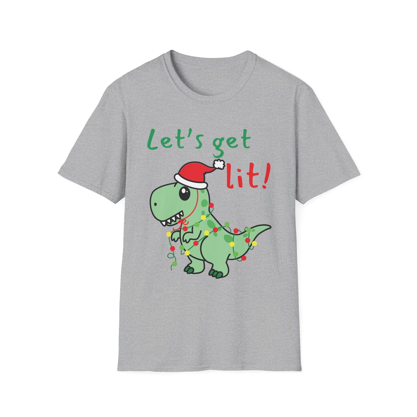 Christmas Dinosaur T-Shirt - Let's Get Lit!