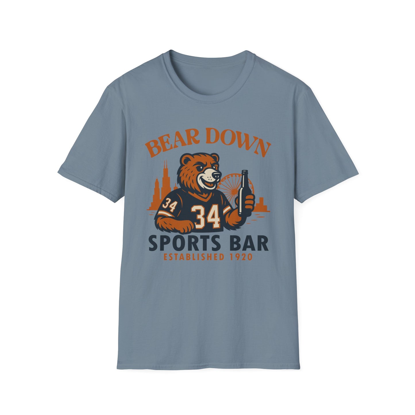 Bear Down Sports Bar Tee - Chicago Football Since 1920 Softstyle Unisex T-Shirt