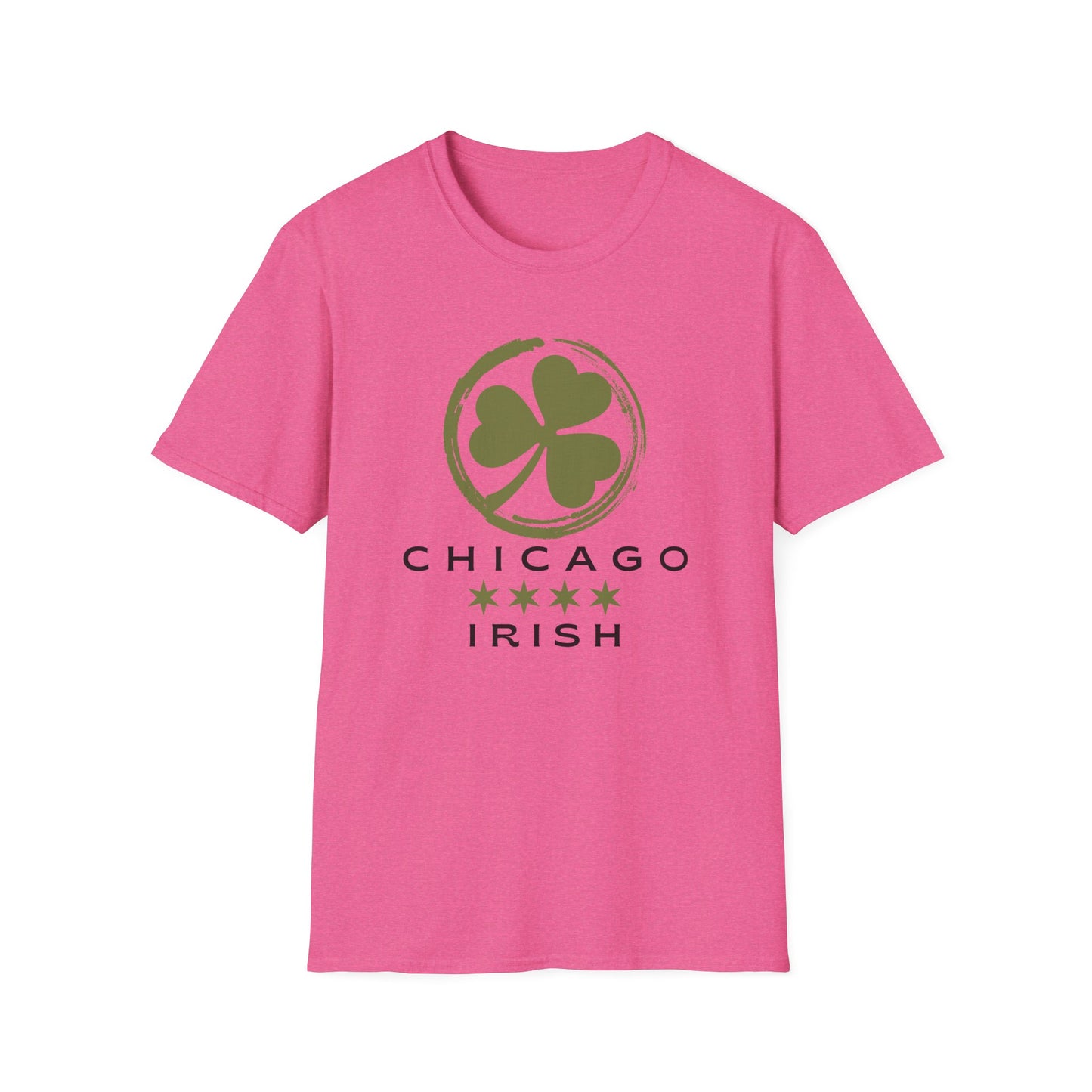 Chicago Irish with Shamrock and Chicago Flag Stars T-shirt