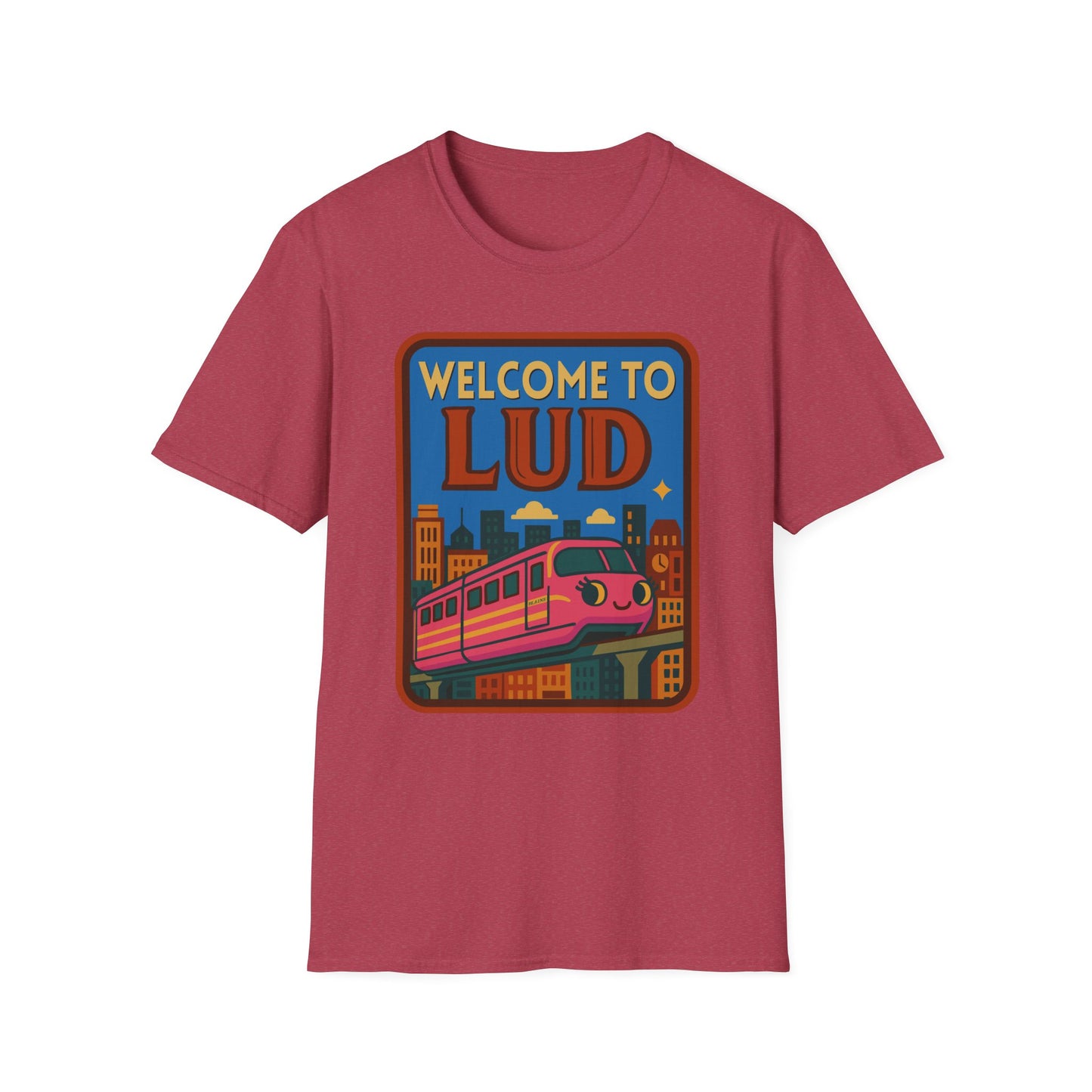 Stephen King's The Dark Tower Town of Lud Tourism Poster featuring Blaine the Mono Unisex Softstyle T-Shirt