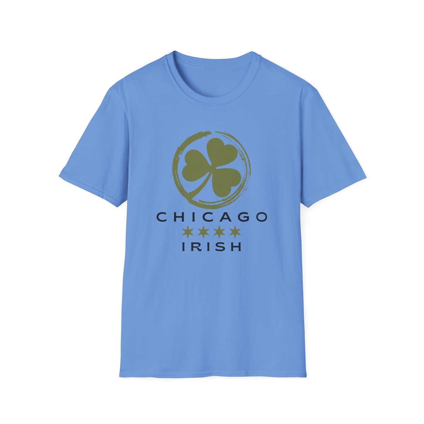 Chicago Irish with Shamrock and Chicago Flag Stars T-shirt