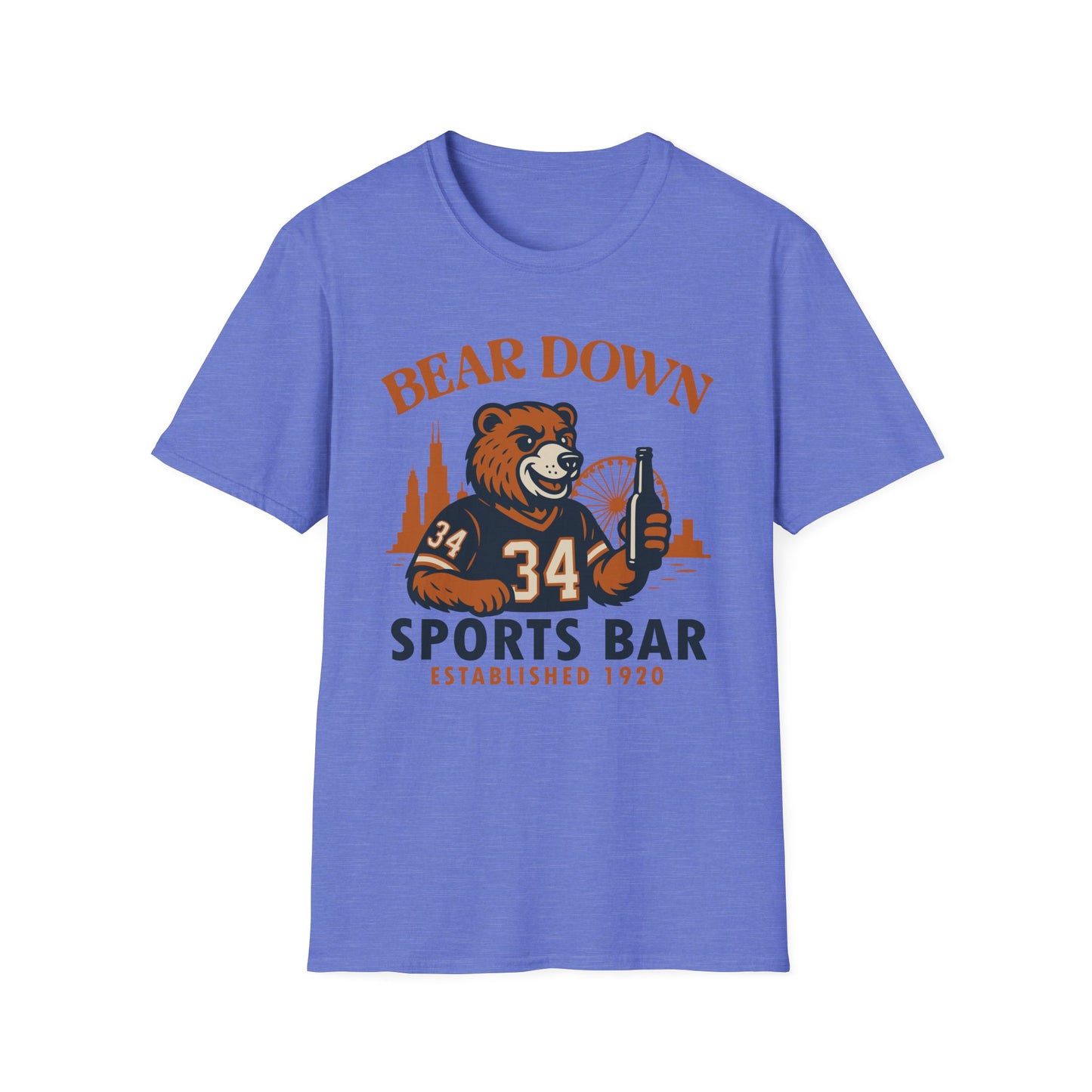 Bear Down Sports Bar Tee - Chicago Football Since 1920 Softstyle Unisex T-Shirt