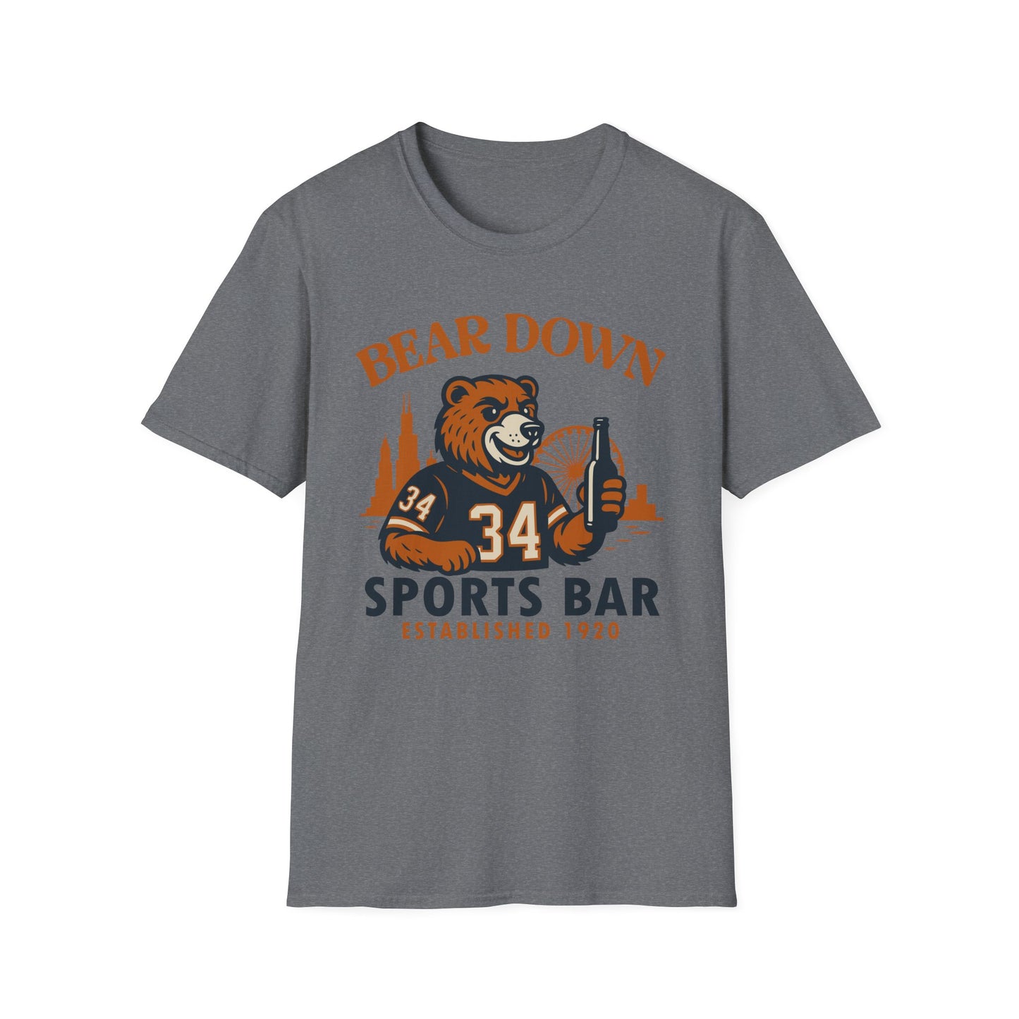 Bear Down Sports Bar Tee - Chicago Football Since 1920 Softstyle Unisex T-Shirt
