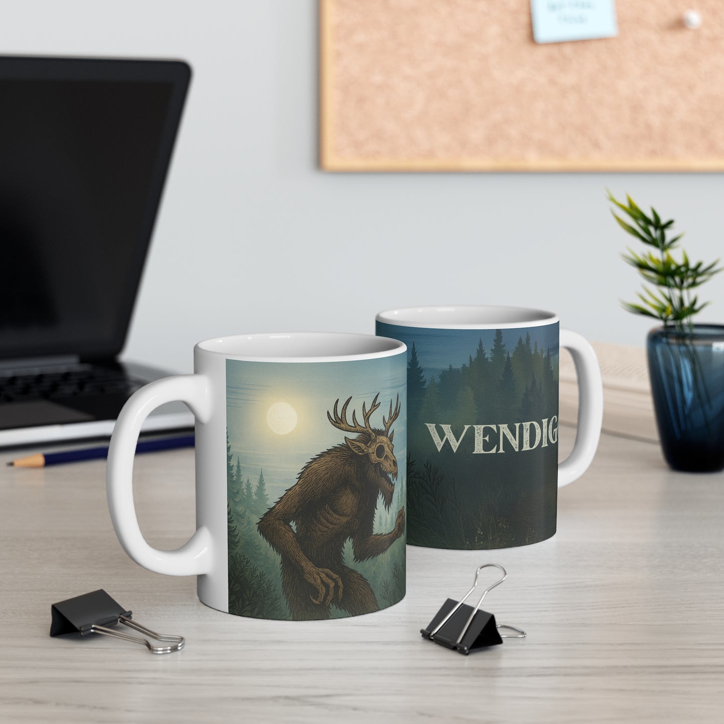 Wendigo Cryptid Coffee Mug - Creepy Folklore Coffee Cup- 11 oz. Ceramic Mug