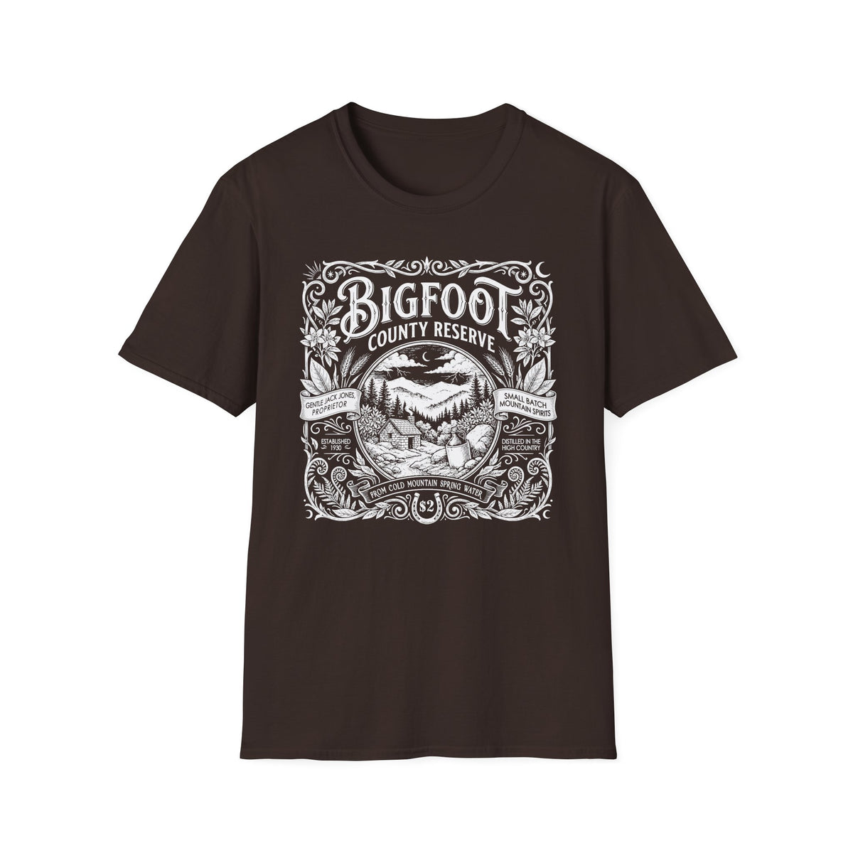 Bigfoot County Reserve - Brown-Eyed Women Deadhead Vintage Whiskey Label T-Shirt