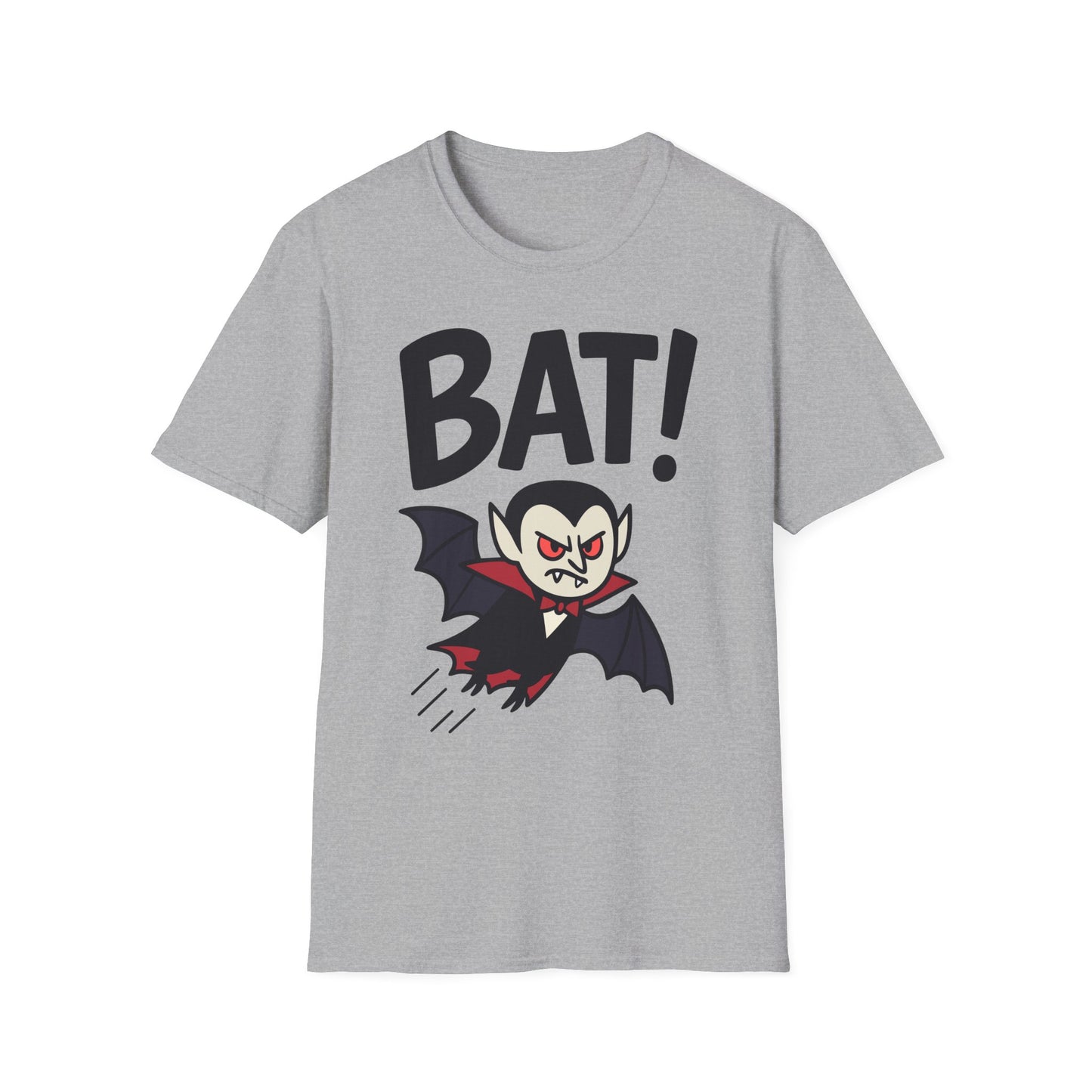 BAT! Vampire Transformation Tee - Shadows-Inspired Graphic Parody Unisex Softstyle T-Shirt