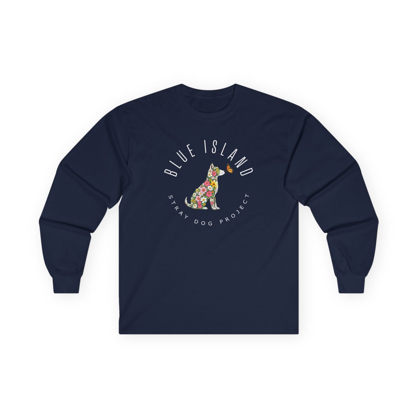 Blue Island Stray Dog Project Spring Long Sleeve Tee (Adult Unisex sizes)