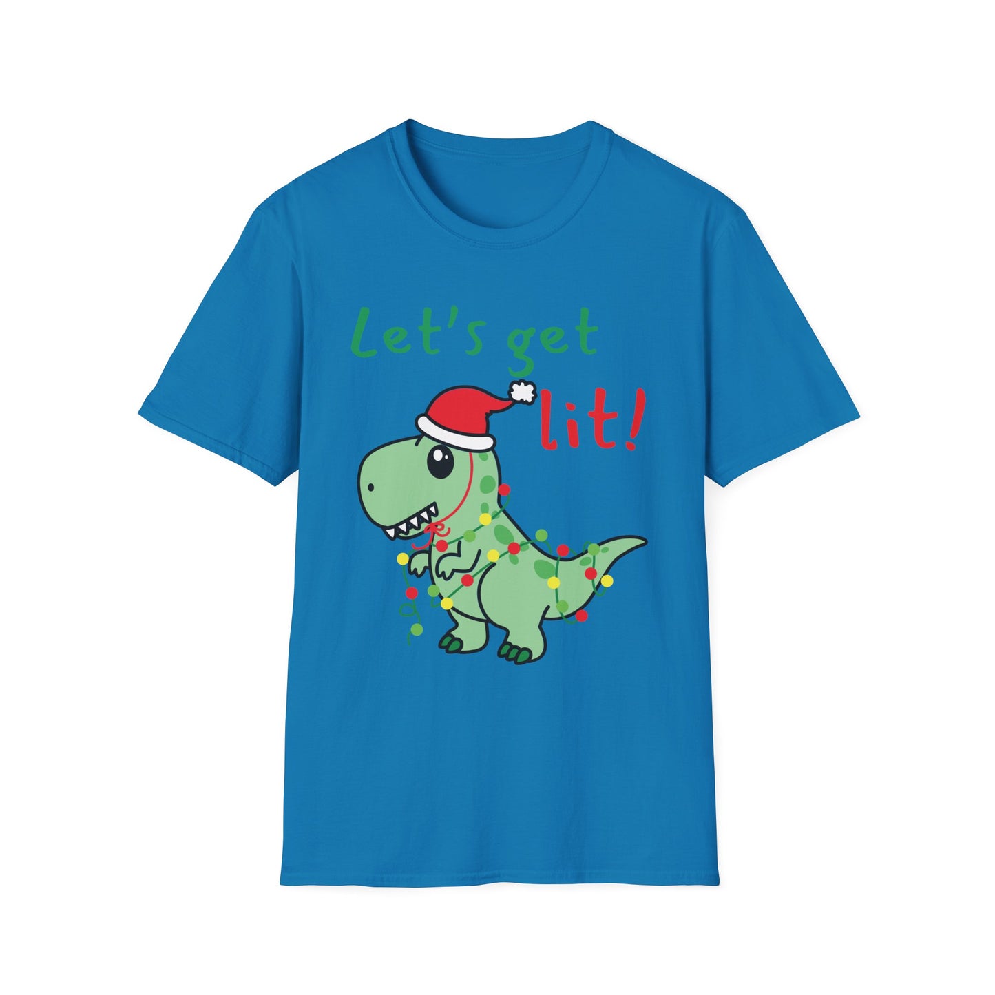 Christmas Dinosaur T-Shirt - Let's Get Lit!