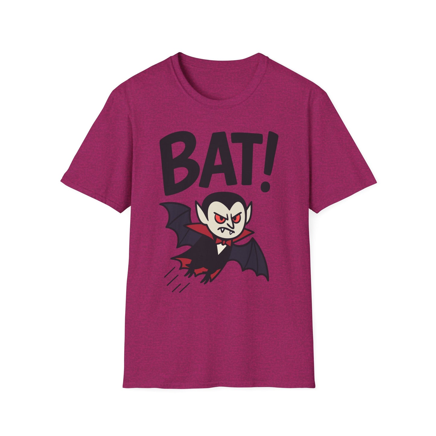 BAT! Vampire Transformation Tee - Shadows-Inspired Graphic Parody Unisex Softstyle T-Shirt
