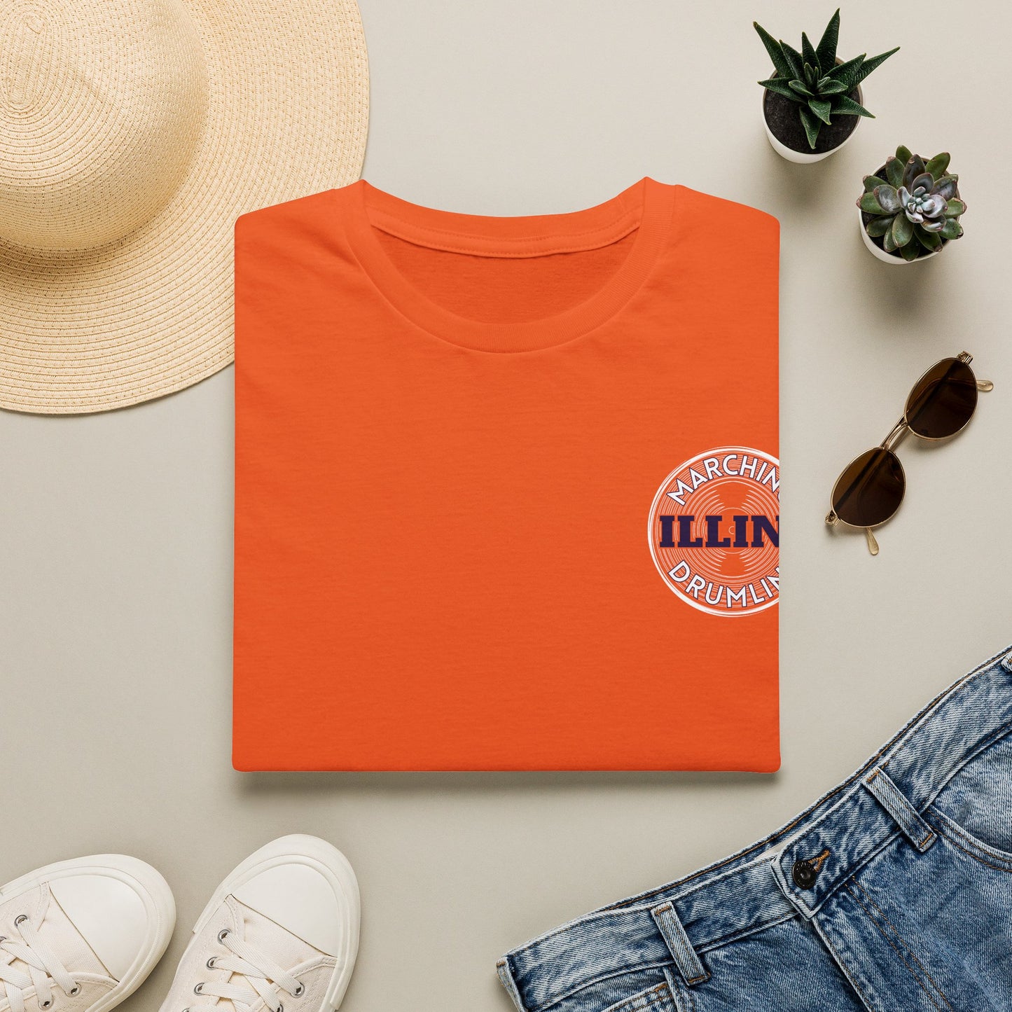 Marching Illini Drumline - Party Chicken Personalized Cymbals T-Shirt