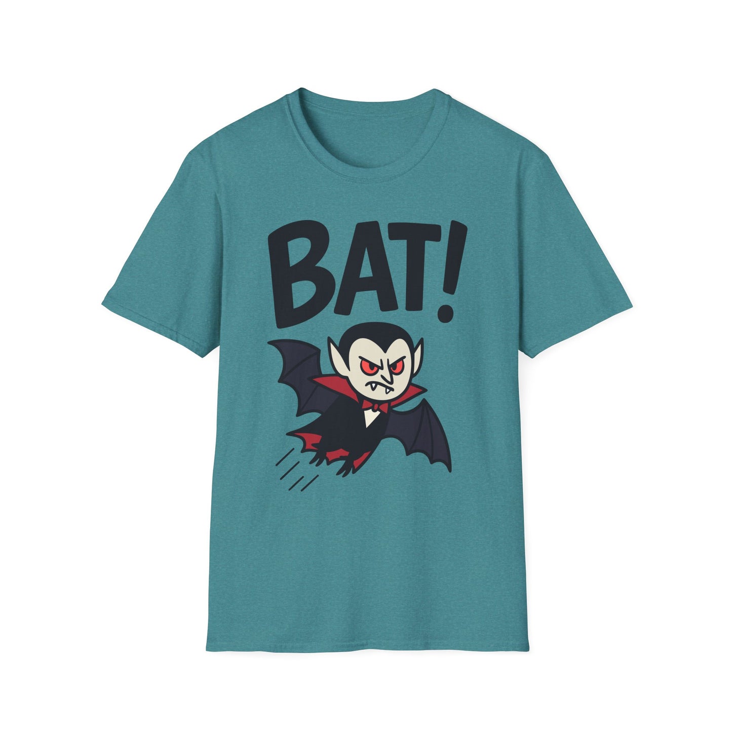 BAT! Vampire Transformation Tee - Shadows-Inspired Graphic Parody Unisex Softstyle T-Shirt