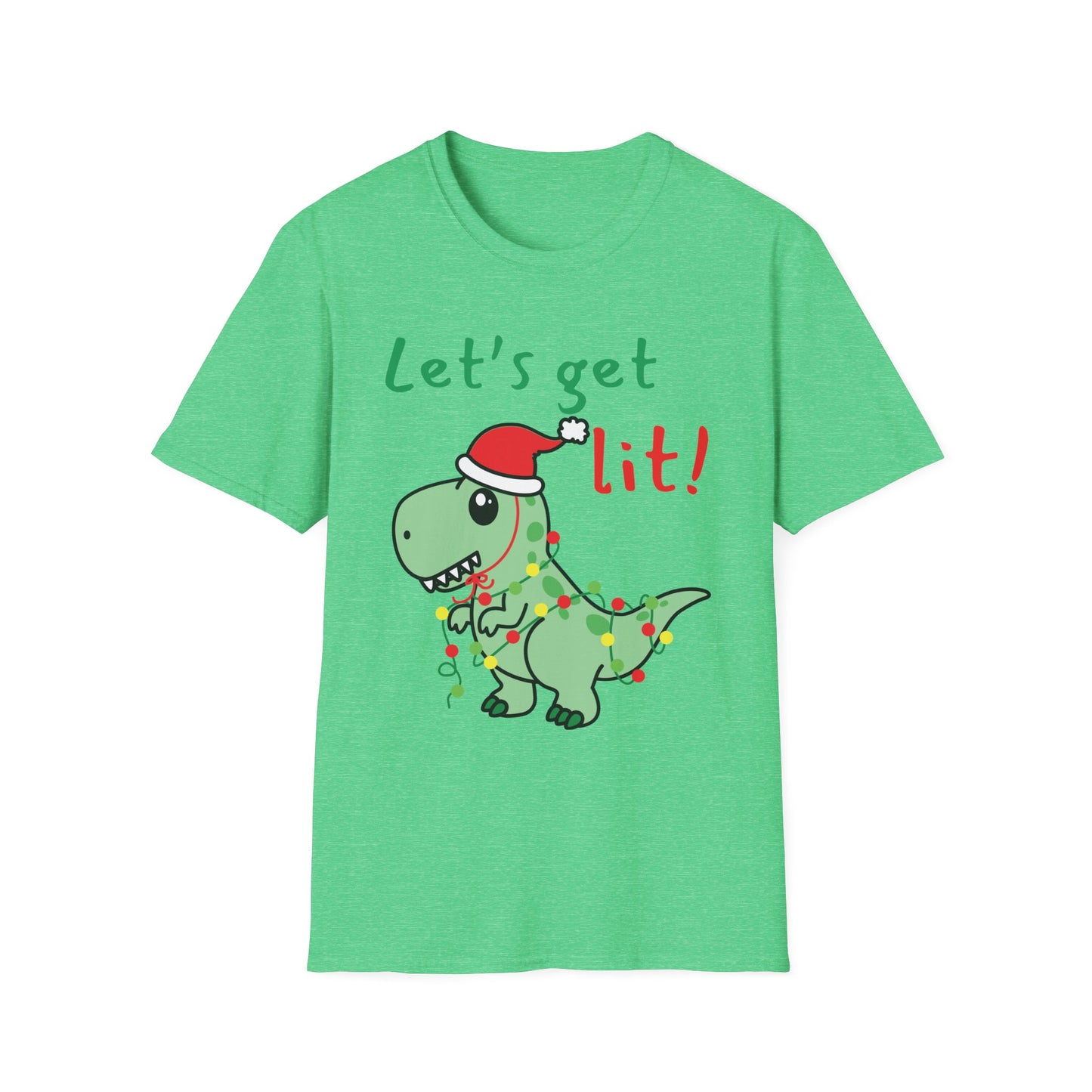 Christmas Dinosaur T-Shirt - Let's Get Lit!