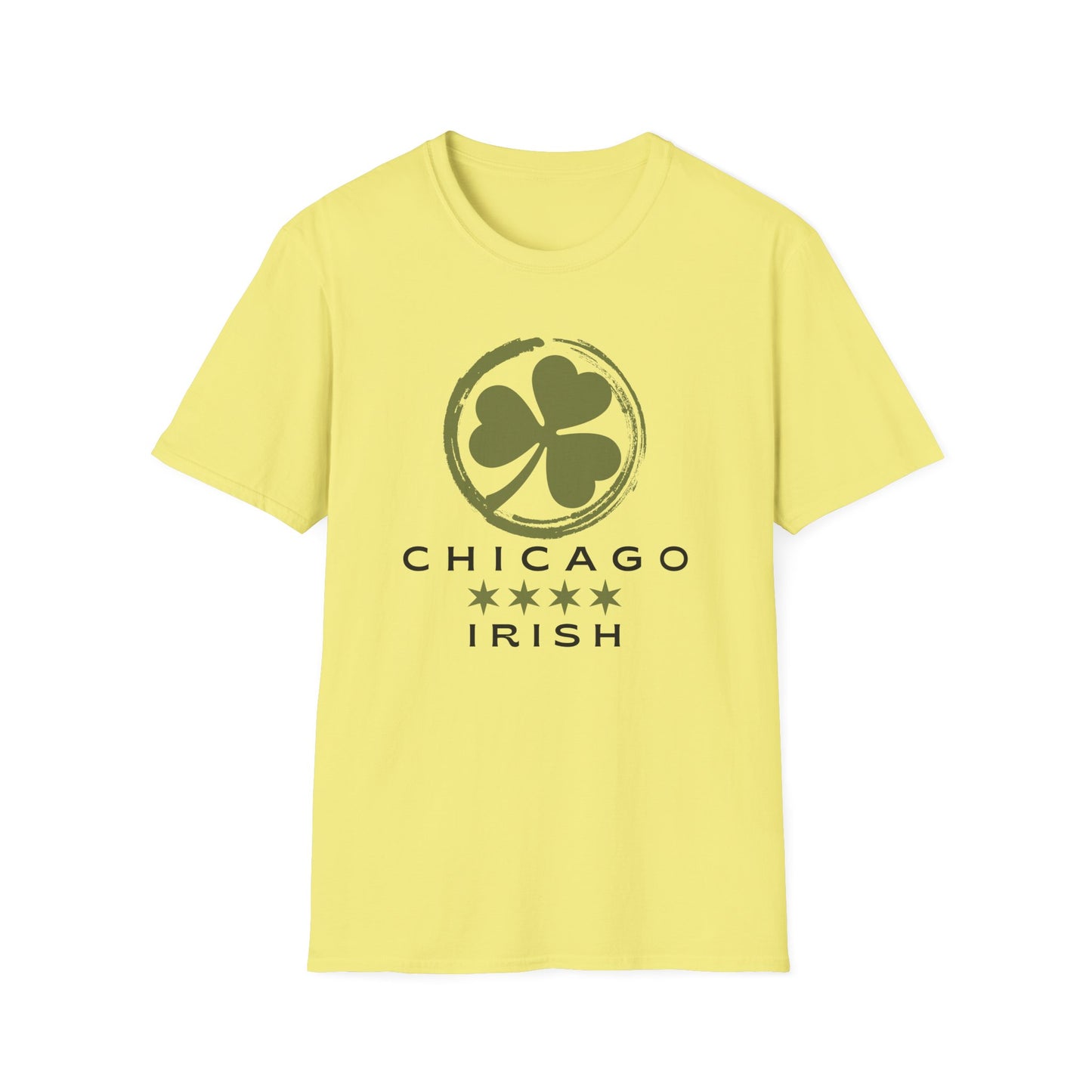 Chicago Irish with Shamrock and Chicago Flag Stars T-shirt