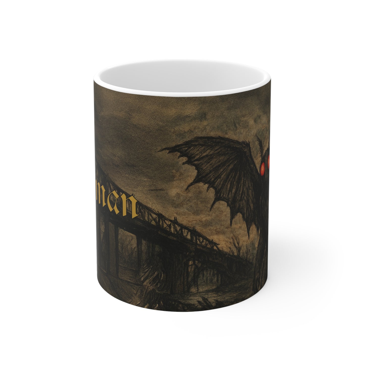 Mothman Mug - Cryptid Coffee Cup - Creepy Folklore 11 oz. Ceramic Mug