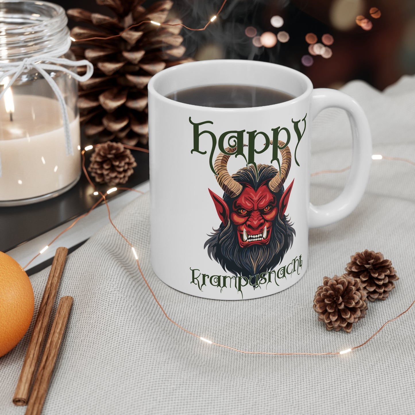 Happy Krampusnacht (Krampus Night)  - Krampus Christmas - 11 oz. Ceramic Holiday Mug
