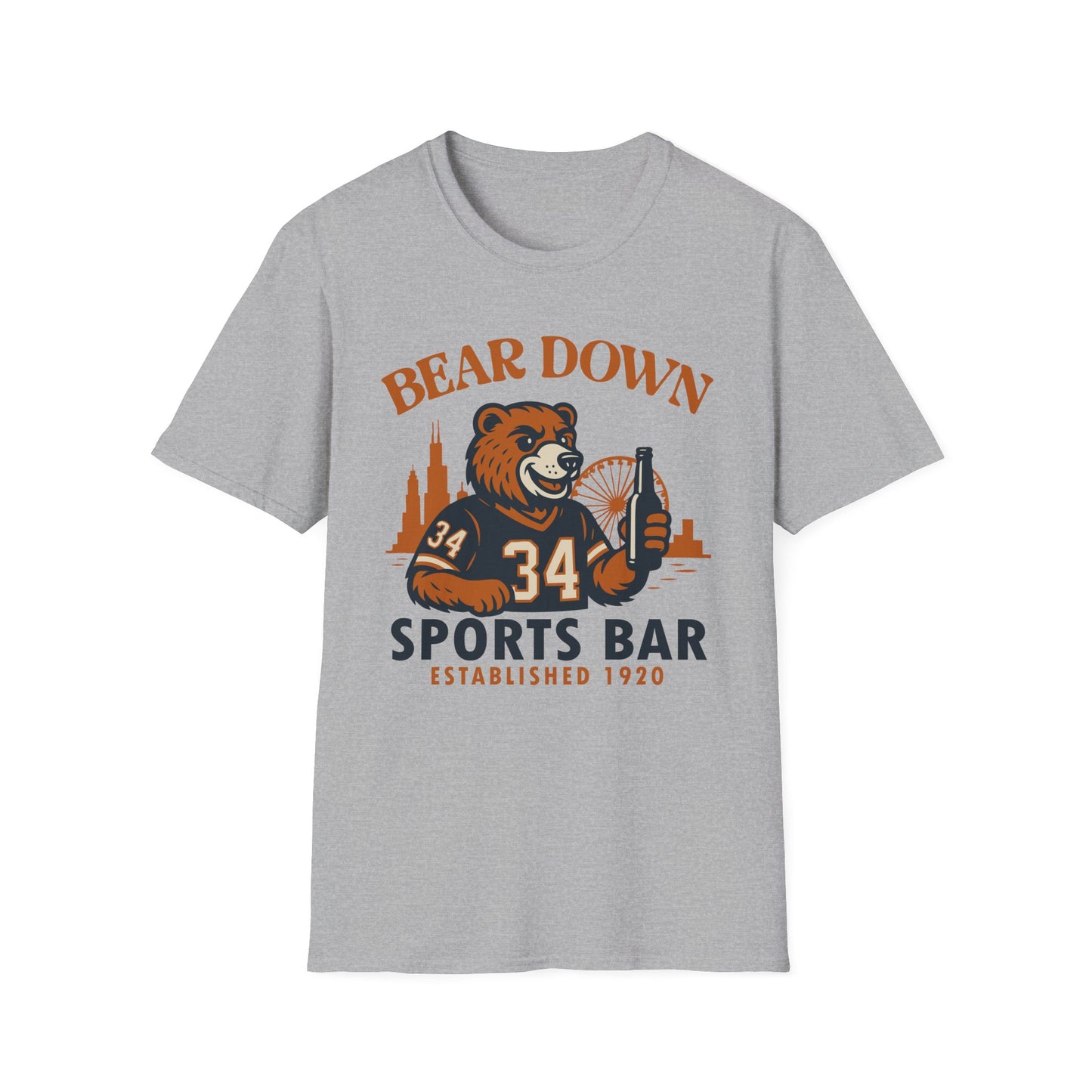 Bear Down Sports Bar Tee - Chicago Football Since 1920 Softstyle Unisex T-Shirt