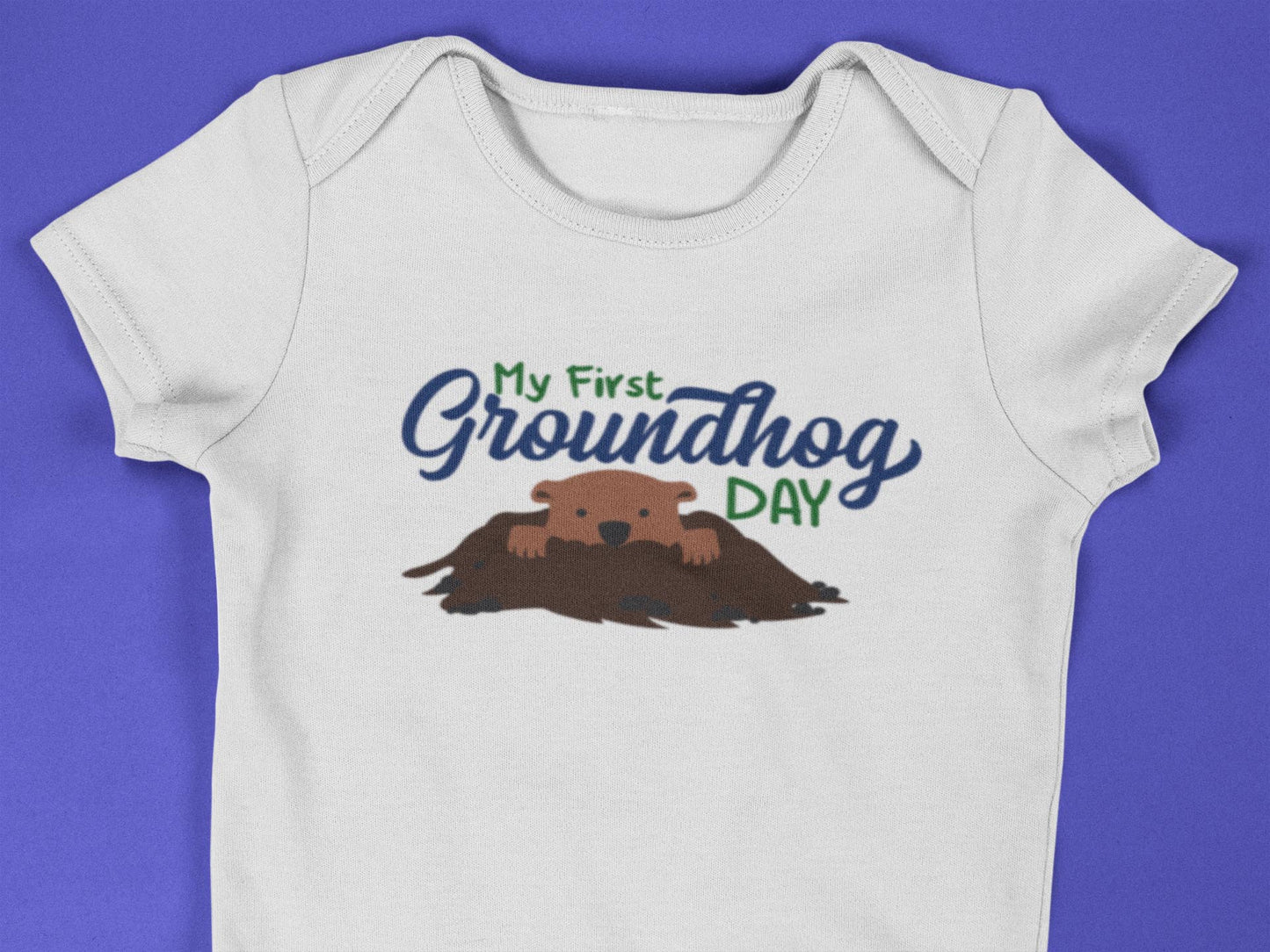 My First Groundhog Day - Onesies® Brand White Short-Sleeve Bodysuit