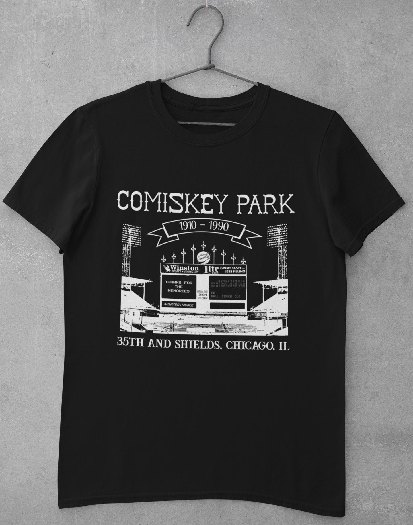 Old Comiskey Scoreboard 1910-1990 Chicago T-Shirt